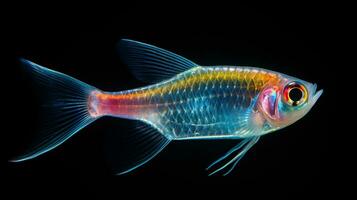 Wildlife photography of Photo of X-ray Tetra Fish. Generative AI