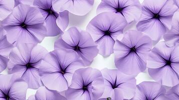 Petunia flower patterned background. Flower texture background. Generative AI photo