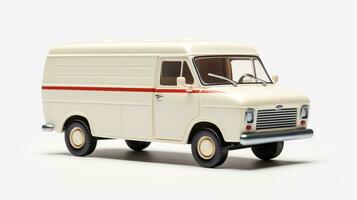 Displaying a 3D miniature Postal Van. Generative AI photo