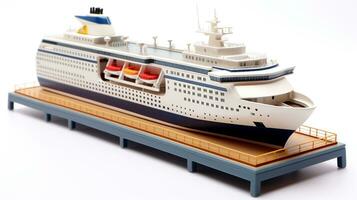 Displaying a 3D miniature Ferry. Generative AI photo