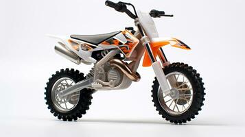 Displaying a 3D miniature Dirt Bike. Generative AI photo