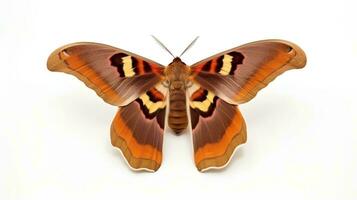 Photo of beautiful butterfly with brown color isolated on white background. generative ai