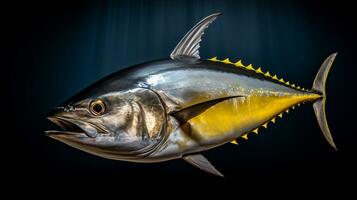 Wildlife photography of Photo of Yellowfin Tuna. Generative AI