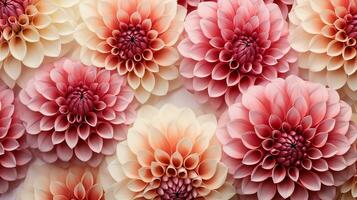 Dahlia flower patterned background. Flower texture background. Generative AI photo