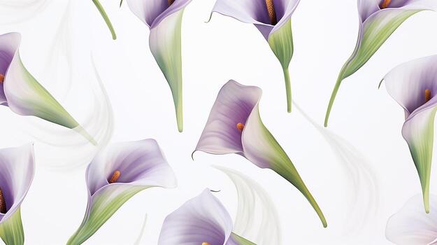 Calla Lily flower pattern background. Flower background texture. Generative AI photo