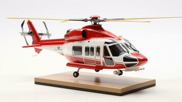 Displaying a 3D miniature AgustaWestland AW139. Generative AI photo