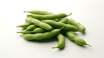 Photo of Green beans isolated on white background. generative ai