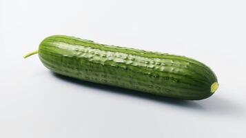 Photo of Cucumbers isolated on white background. generative ai