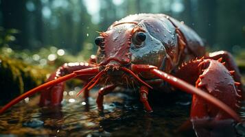 Close-up photo of a Yabby looking any direction. Generative AI