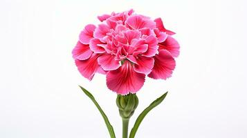 Photo of beautiful Sweet William flower isolated on white background. Generative AI