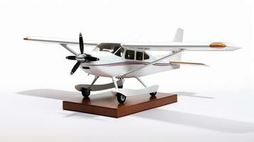 Displaying a 3D miniature Cessna 172. Generative AI photo