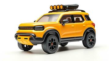 Displaying a 3D miniature SUV - Sports Utility Vehicle. Generative AI photo