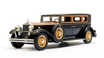 Displaying a 3D miniature limousine. Generative AI photo
