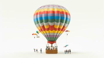 Displaying a 3D miniature Traditional Hot Air Balloon. Generative AI photo