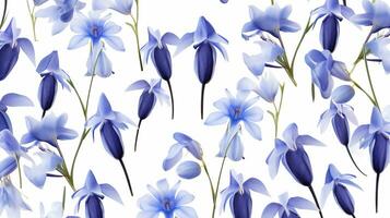 Bluebell flower pattern background. Flower background texture. Generative AI photo