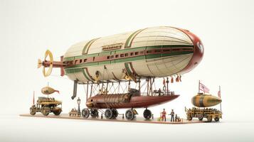 Displaying a 3D miniature Airship. Generative AI photo