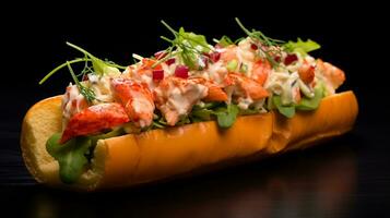 Photo of Lobster Rolls as a dish in a high-end restaurant. Generative AI