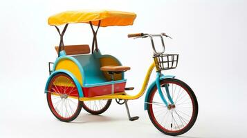 Displaying a 3D miniature Bicycle Rickshaw. Generative AI photo