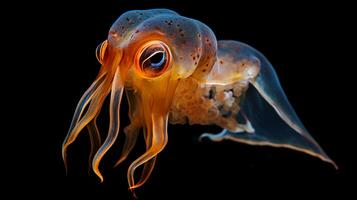 Wildlife photography of Photo of Vampire Squid. Generative AI