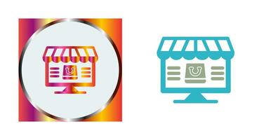 icono de vector de compras en línea