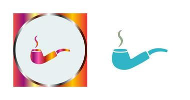 Unique Lit Smoking Pipe Vector Icon