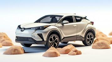 Displaying a 3D miniature Crossover car. Generative AI photo