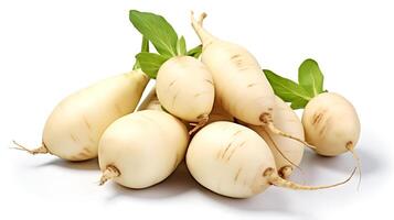 Photo of Jicama isolated on white background.