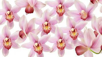 Cymbidium flower patterned background. Flower texture background. Generative AI photo