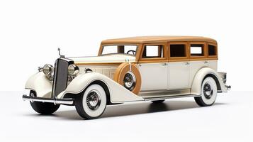 Displaying a 3D miniature limousine. Generative AI photo