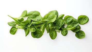 Photo of Spinach isolated on white background. generative ai