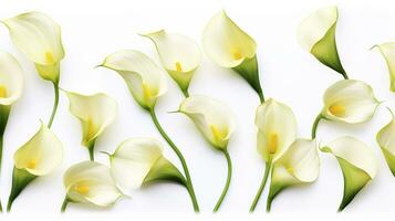 Calla Lily flower pattern background. Flower background texture. Generative AI photo