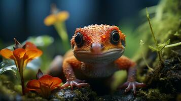 Close-up photo of a Newt looking any direction. Generative AI