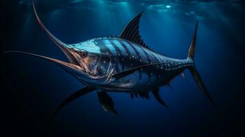 Wildlife photography of Photo of Swordfish. Generative AI