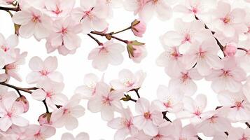 Cherry Blossom flower patterned background. Flower texture background. Generative AI photo