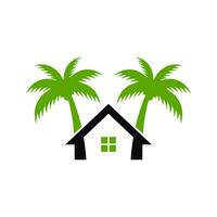 Beach House Vector Logo Design