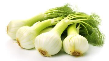 Photo of Fennel isolated on white background. generative ai