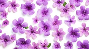 Cranesbill flower patterned background. Flower texture background. Generative AI photo