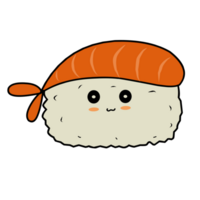 Sushi srimp japanese food kawaii  illustration png