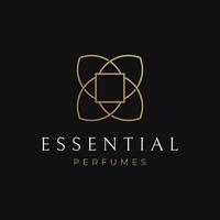 Luxury essence fragrance perfume logo template design isolated background. vector