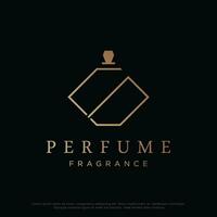 Luxury essence fragrance perfume logo template design isolated background. vector