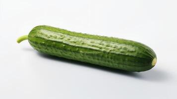 Photo of Cucumbers isolated on white background. generative ai