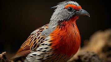 Close-up photo of a Quail looking any direction. Generative AI