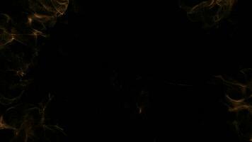 guld damm partiklar glitter damm animering explodera gnistra snabb energi flygande Vinka på svart bakgrund video