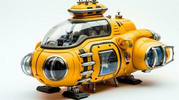 Displaying a 3D miniature Manned Submersible. Generative AI photo