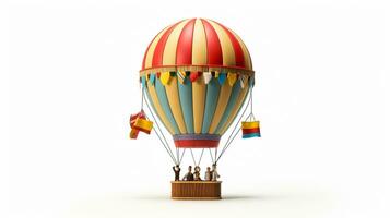 Displaying a 3D miniature Traditional Hot Air Balloon. Generative AI photo