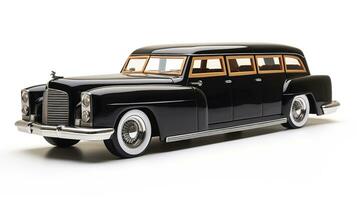 Displaying a 3D miniature limousine. Generative AI photo