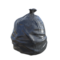 a black garbage bag on a transparent png