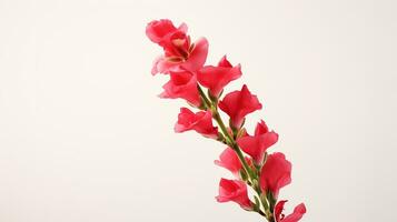 Photo of beautiful Snapdragon flower isolated on white background. Generative AI
