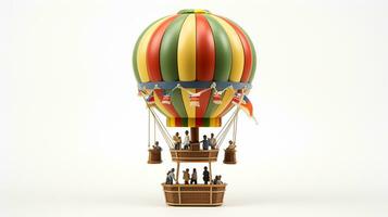 Displaying a 3D miniature Traditional Hot Air Balloon. Generative AI photo