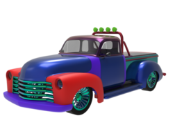 cartoon truck with a red and blue paint job png